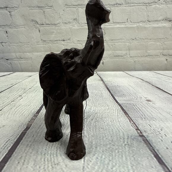 Vintage 1990's 11 Ounce Elephant Brown Resin Figurine Old 6x5 Statue‎ - Picture 2 of 8